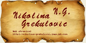 Nikolina Grekulović vizit kartica